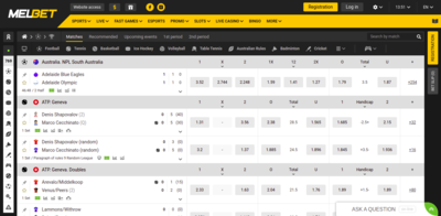 Melbet внешний вид сайта